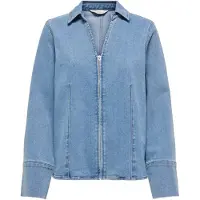 ONLY Onlfrida Ls Zip Dnm Shirt Gua - Blue - XS