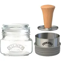 Kilner Mash & Store säilytyspurkkisetti Kirkas ruostumaton teräs ja puu, 0,5 l