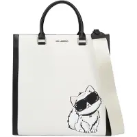 Karl Lagerfeld Käsilaukku 'Ikon Choupette' musta / valkoinen