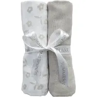 Summerville Organic Musliiniviltti 2-pack, Petal/Silver Grey