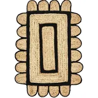 House Doctor Tæppe, Hddenta, Sort;Natur - Beige - 90X60X0CM