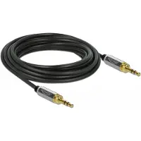 DeLOCK – Stereo Jack Cable 3.5 mm 3 pin male to male with screw adapter 5 m (85788)