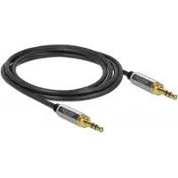 DeLOCK – Stereo Jack Cable 3.5 mm 3 pin male to male with screw adapter 2 m (85786)