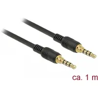 DeLOCK – Stereo Jack Cable 3.5 mm 4 pin male to male 1 m black (85595)