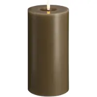 Moods & More LED pillar candle - Melted Dark sand - 99x200 mm