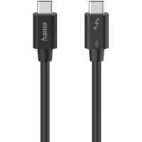 Hama USB-C Thunderbolt 5 -kaapeli, 240 W, 1 m, musta