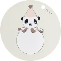 OYOY Panda Pompom pöytätabletti Ø39 cm Offwhite