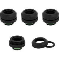 Corsair Hydro X Series XF Hardline 12mm Fitting Four Pack - Black -putkiliitinsarja, 4 kpl, musta
