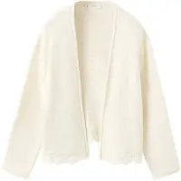 Mango Openwork Knit Cardigan - Cream - 9-10