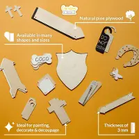 Hobby Hall 5 x nuolenmuotoista puukoristetta – Creative Deco, koivuvaneria, 40 x 9 x 0,3 cm