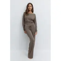 Gina Tricot Low Waist Loungewear Trousers - Brown - M