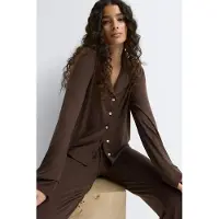 Gina Tricot Soft Pyjamas Shirt - Brown - L