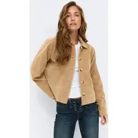 Gina Tricot Faux Suede Short Jacket - Beige - M