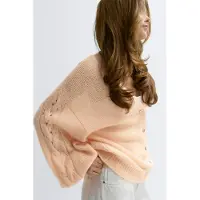 Gina Tricot Chunky Knitted Cardigan - Coral - L