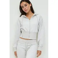 Gina Tricot Slim Fit Zip Hoodie - Grey - L