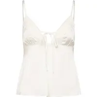 Gina Tricot Satin Loungewear Singlet - White - XL