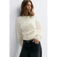 Gina Tricot Knitted Cardigan - Cream - XS