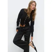 Gina Tricot  - Knitted loungewear cardigan - Neuletakit - Musta - XS - Naiset