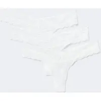 Gina Tricot  - 3-pack lace thong - alushousut 3-pack - Valkoinen - L - Naiset