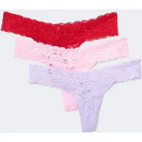 Gina Tricot  - 3-pack lace thong - alushousut 3-pack - Liila - XL - Naiset
