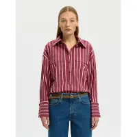 Selected Slfbea Oversize Ls Shirt B - Burgundy - 38