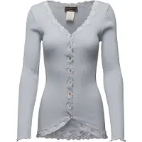 Rosemunde Rwbabette Silk Ls V-Neck Lace Cardi - Grey - XS