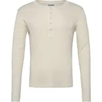 Weekday Long-Sleeved Henley T-Shirt - Cream - L