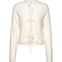 Gina Tricot Knitted Tie Cardigan - Cream - L