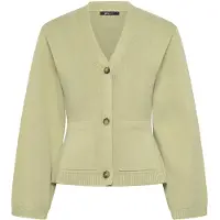 Gina Tricot Knitted Cotton Cardigan - Green - XS