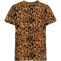 Mini Rodini Basic Leopard Ss Tee - Brown - 128-134