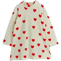 Mini Rodini Hearts Velour Mekko White White 92/98 cm Valkoinen 92/98 cm Tytöt