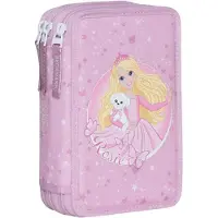 Beckmann Three Section Pencil Case With Content, Rosie - Pink - ONE SIZE