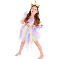 Den Goda Fen Dress Unicorn W Diadem - Pink - 110/116