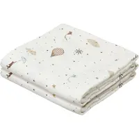 Cam Cam GOTS Musliinikangas, 2 Kpl:n Pakkaus Dreamland Dreamland-OS Sininen One Size From Newborn Pojat, Tytöt