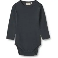 Wheat Pitkähihainen villabody Lucca Navy 86 cm Laivastonsininen 86 cm Pojat, Tytöt