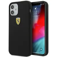 Ferrari FESSIHCP12SBK iPhone 12 mini 5.4 musta/musta kovakuori On Track Silicone