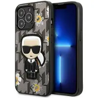 Karl Lagerfeld Flower Ikonik Harmaa iPhone 13 Pro -kotelo