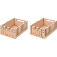 Liewood Weston Storage Box M 2-Pack - Pink - ONE SIZE