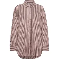 Monki Oversized Long-Sleeved Cotton Shirt - Burgundy - XXS/XS