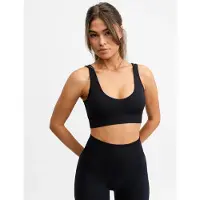 Drop of Mindfulness Seamless Deep V Urheilurintaliivit Musta
