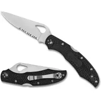 Byrd Harrier 2 Lightweight BY01PSBK2 Black FRN, partially serrated pocket knife