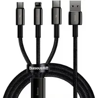 Baseus Tungsten Gold 3-in-1 Pikalatauskaapeli - 1.5m - Musta
