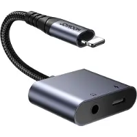 JOYROOM 2-in-1-äänisovitin SY-L01 Lightning 3,5 mm + Lightning (musta)
