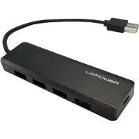 LC-Power LC-HUB-U3-4-V2, USB 3.2 Gen 1 (3.1 Gen 1) Type-A, USB 3.2 Gen 1 (3.1 Gen 1) Type-A, USB 3.2 Gen 1 (3.1 Gen 1) Type-C, 5 Mbit/s, Musta, 0,155