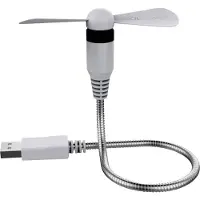 RealPower 335265, Kotitaloustuuletin lavoilla, Valkoinen, Taulukko, 13000 RPM, Hopea, USB
