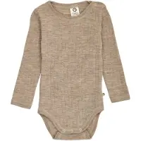 Müsli Woolly Rib L/S Body - Beige - 80