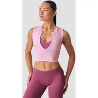ICANIWILL Smooth Seamless 1/2 Zip Tank Lady Pink