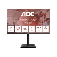 AOC u27e4cv 27inch 3840x2160 60hz ips flat h/a 150mm usb c docking 90w adaptive sync eyecomfort 3.0 usb hub speaker