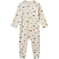 Liewood Birk Printed Pyjamas Jumpsuit - Cream - 62/68