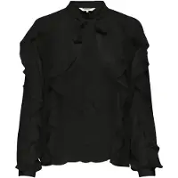 ONLY Onltaryn Ls Romantic Ruffle Blouse Wvn - Black - XS
